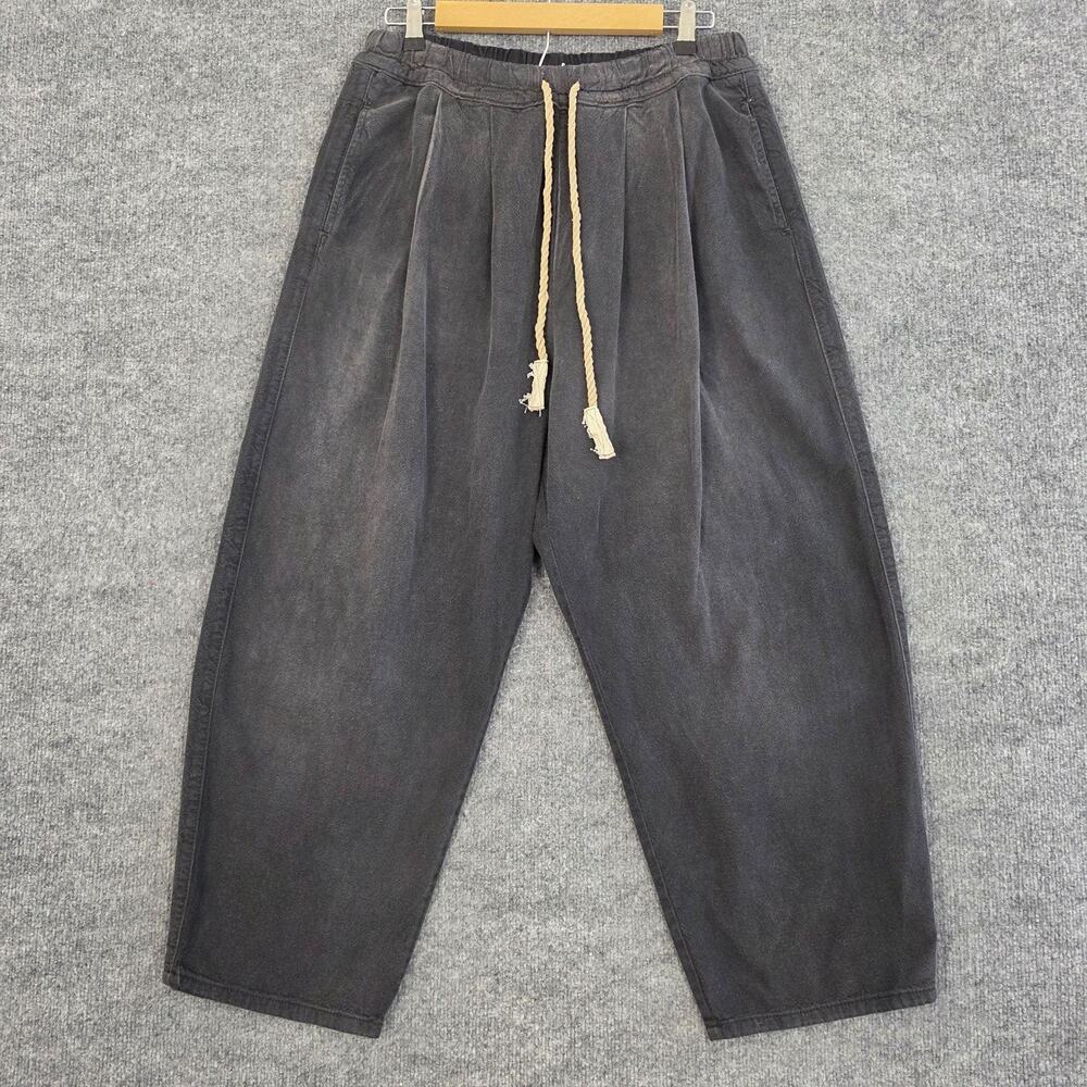 Dr. Collectors Pants Men Medium Teddy Forever Pleated Gray Linen Sweatpants USA